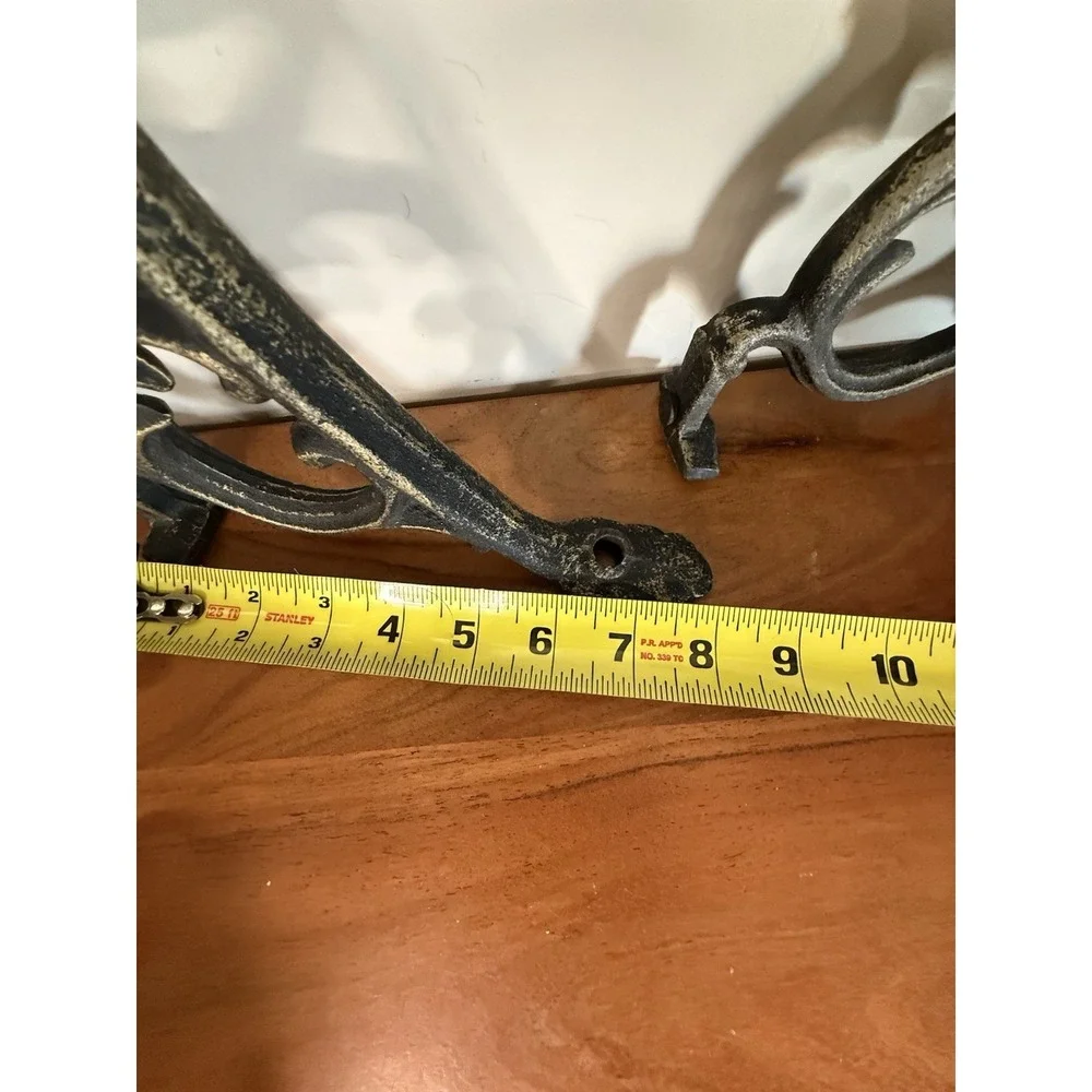 2 Heavy Cast Iron Shelf Brackets Vintage Metal Shelf Brackets Architectural VTG